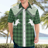 Aloha Hawaii Cowboys Paniolo Hawaiian Shirt Forest Green Palaka - Polynesian Pride