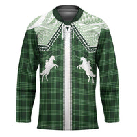 Aloha Hawaii Cowboys Paniolo Hockey Jersey Forest Green Palaka - Polynesian Pride