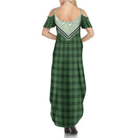 Aloha Hawaii Cowboys Paniolo Summer Maxi Dress Forest Green Palaka - Polynesian Pride