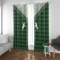 Aloha Hawaii Cowboys Paniolo Window Curtain Forest Green Palaka - Polynesian Pride