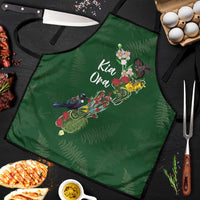 Kia Ora New Zealand Floral Apron Sage Green - Polynesian Pride