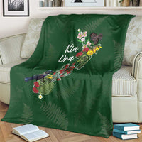 Kia Ora New Zealand Floral Blanket Sage Green - Polynesian Pride