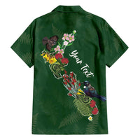 Kia Ora New Zealand Floral Personalized Family Matching Long Sleeve Bodycon Dress and Hawaiian Shirt Sage Green LT7 - Polynesian Pride