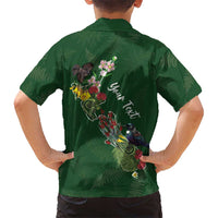Kia Ora New Zealand Floral Personalized Family Matching Tank Maxi Dress and Hawaiian Shirt Sage Green - Polynesian Pride