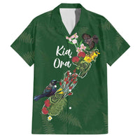 Kia Ora New Zealand Floral Personalized Family Matching Tank Maxi Dress and Hawaiian Shirt Sage Green - Polynesian Pride