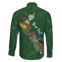 Kia Ora New Zealand Floral Personalized Family Matching Tank Maxi Dress and Hawaiian Shirt Sage Green - Polynesian Pride