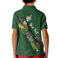 Kia Ora New Zealand Floral Personalized Kid Polo Shirt Sage Green LT7 - Polynesian Pride