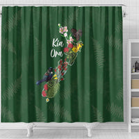 Kia Ora New Zealand Floral Shower Curtain Sage Green - Polynesian Pride