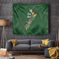 Kia Ora New Zealand Floral Tapestry Sage Green - Polynesian Pride