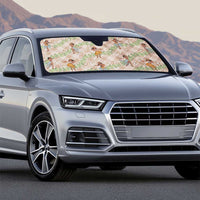 Beige Palaka Hula Girls Seamless Hawaii Aloha Auto Sun Shade - Polynesian Pride