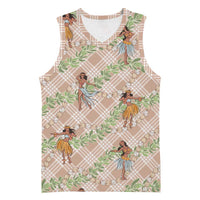 Beige Palaka Hula Girls Seamless Hawaii Aloha Basketball Jersey - Polynesian Pride