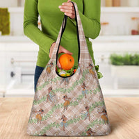 Beige Palaka Hula Girls Seamless Hawaii Aloha Grocery Bag - Polynesian Pride