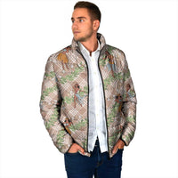 Beige Palaka Hula Girls Seamless Hawaii Aloha Padded Jacket - Polynesian Pride