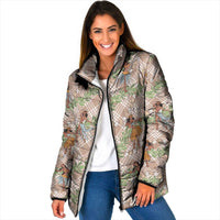 Beige Palaka Hula Girls Seamless Hawaii Aloha Padded Jacket - Polynesian Pride