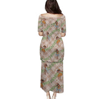 Beige Palaka Hula Girls Seamless Hawaii Aloha Puletasi LT7 - Polynesian Pride