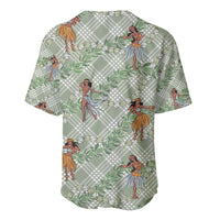Mint Palaka Hula Girls Seamless Hawaii Aloha Baseball Jersey - Polynesian Pride