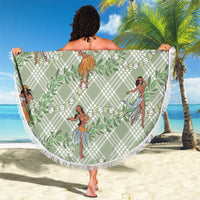 Mint Palaka Hula Girls Seamless Hawaii Aloha Beach Blanket - Polynesian Pride