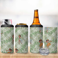 Mint Palaka Hula Girls Seamless Hawaii Aloha 4 in 1 Can Cooler Tumbler - Polynesian Pride