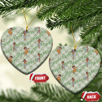 Mint Palaka Hula Girls Seamless Hawaii Aloha Ceramic Ornament - Polynesian Pride