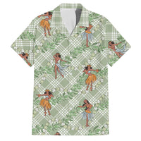Mint Palaka Hula Girls Seamless Hawaii Aloha Family Matching Long Sleeve Bodycon Dress and Hawaiian Shirt LT7 Dad's Shirt - Short Sleeve Mint - Polynesian Pride