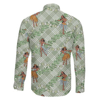 Mint Palaka Hula Girls Seamless Hawaii Aloha Family Matching Mermaid Dress and Hawaiian Shirt LT7 - Polynesian Pride