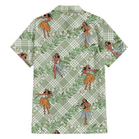 Mint Palaka Hula Girls Seamless Hawaii Aloha Family Matching Puletasi and Hawaiian Shirt LT7 - Polynesian Pride