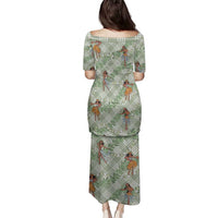 Mint Palaka Hula Girls Seamless Hawaii Aloha Family Matching Puletasi and Hawaiian Shirt - Polynesian Pride