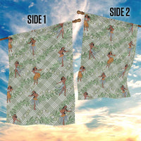 Mint Palaka Hula Girls Seamless Hawaii Aloha Garden Flag - Polynesian Pride