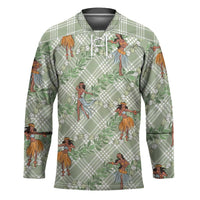 Mint Palaka Hula Girls Seamless Hawaii Aloha Hockey Jersey LT7 Unisex Mint - Polynesian Pride