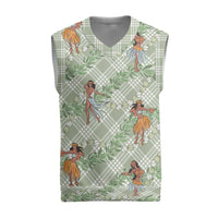 Mint Palaka Hula Girls Seamless Hawaii Aloha Christmas Knitted V-Neck Vest - Polynesian Pride