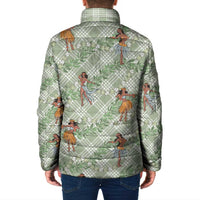 Mint Palaka Hula Girls Seamless Hawaii Aloha Padded Jacket - Polynesian Pride