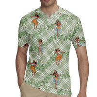 Mint Palaka Hula Girls Seamless Hawaii Aloha Rugby Jersey - Polynesian Pride