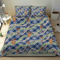 Navy Blue Palaka Hula Girls Seamless Hawaii Aloha Bedding Set - Polynesian Pride
