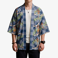 Navy Blue Palaka Hula Girls Seamless Hawaii Aloha Kimono - Polynesian Pride