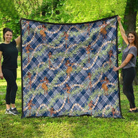 Navy Blue Palaka Hula Girls Seamless Hawaii Aloha Quilt - Polynesian Pride