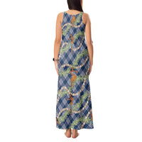Navy Blue Palaka Hula Girls Seamless Hawaii Aloha Tank Maxi Dress LT7 - Polynesian Pride