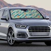 Teal Palaka Hula Girls Seamless Hawaii Aloha Auto Sun Shade - Polynesian Pride