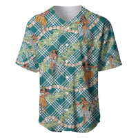 Teal Palaka Hula Girls Seamless Hawaii Aloha Baseball Jersey - Polynesian Pride