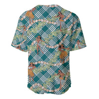 Teal Palaka Hula Girls Seamless Hawaii Aloha Baseball Jersey - Polynesian Pride