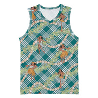 Teal Palaka Hula Girls Seamless Hawaii Aloha Basketball Jersey - Polynesian Pride