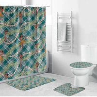 Teal Palaka Hula Girls Seamless Hawaii Aloha Bathroom Set - Polynesian Pride