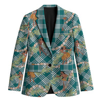 Teal Palaka Hula Girls Seamless Hawaii Aloha Blazer - Polynesian Pride