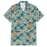 Teal Palaka Hula Girls Seamless Hawaii Aloha Hawaiian Shirt - Polynesian Pride