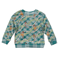 Teal Palaka Hula Girls Seamless Hawaii Aloha Kid Ugly Christmas Sweater - Polynesian Pride