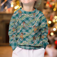 Teal Palaka Hula Girls Seamless Hawaii Aloha Kid Ugly Christmas Sweater - Polynesian Pride