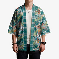 Teal Palaka Hula Girls Seamless Hawaii Aloha Kimono - Polynesian Pride