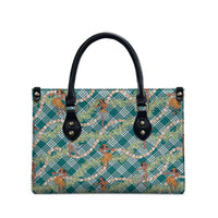 Teal Palaka Hula Girls Seamless Hawaii Aloha Leather Bag - Polynesian Pride
