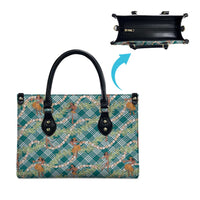 Teal Palaka Hula Girls Seamless Hawaii Aloha Leather Bag - Polynesian Pride