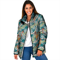 Teal Palaka Hula Girls Seamless Hawaii Aloha Padded Jacket - Polynesian Pride