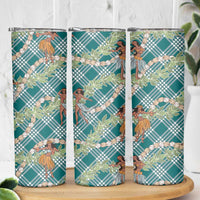 Teal Palaka Hula Girls Seamless Hawaii Aloha Skinny Tumbler - Polynesian Pride